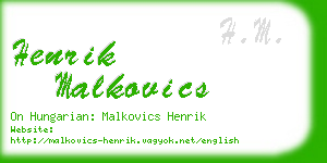 henrik malkovics business card
